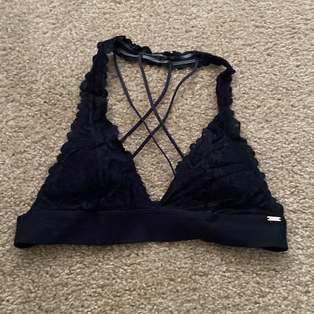 Pink black bralette